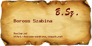 Boross Szabina névjegykártya