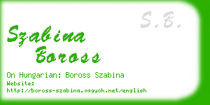 szabina boross business card